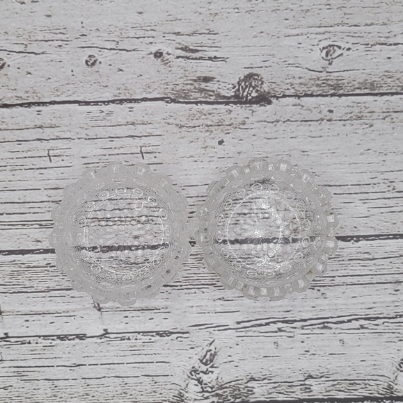 Vintage  Lacy Daisy Open Salt Cellars EAPG Pair - Picture 4 of 8